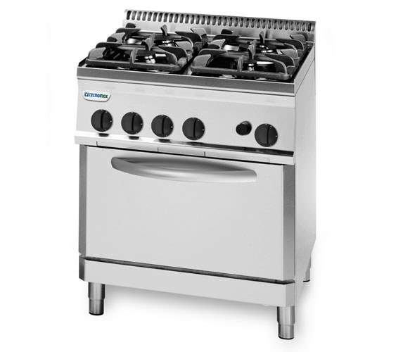 4-Flammen Gas-Herd / Gas-Ofen/ Grill TECNOINOX PF70GG7